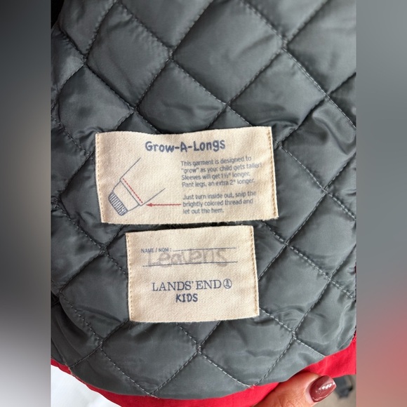 Lands' End Kids Red and Gray Fleece Jacket Squall - Picture 4 of 7